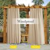imageNICETOWN 2 Panels Outdoor Curtains for Patio Waterproof Top ampamp Bottom Fixed Waterproof Outdoor Drapes with Free Rope Privacy Sun Blocking Shades for Gazebo Pergolas Biscotti Beige W52 x L84Biscotti Beige