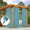 imageNICETOWN 2 Panels Outdoor Curtains for Patio Waterproof Top ampamp Bottom Fixed Waterproof Outdoor Drapes with Free Rope Privacy Sun Blocking Shades for Gazebo Pergolas Biscotti Beige W52 x L84Teal Blue