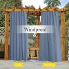 imageNICETOWN 2 Panels Outdoor Curtains for Patio Waterproof Top ampamp Bottom Fixed Waterproof Outdoor Drapes with Free Rope Privacy Sun Blocking Shades for Gazebo Pergolas Biscotti Beige W52 x L84Stone Blue