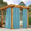 imageNICETOWN 2 Panels Outdoor Curtains for Patio Waterproof Top ampamp Bottom Fixed Waterproof Outdoor Drapes with Free Rope Privacy Sun Blocking Shades for Gazebo Pergolas Biscotti Beige W52 x L84Teal Blue