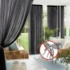 imageNICETOWN 2 Panels Outdoor Mosquito Netting for Patio Waterproof Extra Wide 118quot Airy Mesh Net Outdoor Sheer Curtains Privacy Rod Pocket DIY Adjustable Length ampamp Width for Sunroom W118 x L98 WhiteBlack