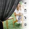 imageNICETOWN 2 Panels Outdoor Mosquito Netting for Patio Waterproof Extra Wide 118quot Airy Mesh Net Outdoor Sheer Curtains Privacy Rod Pocket DIY Adjustable Length ampamp Width for Sunroom W118 x L98 WhiteBlack