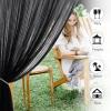 imageNICETOWN 2 Panels Outdoor Mosquito Netting for Patio Waterproof Extra Wide 118quot Airy Mesh Net Outdoor Sheer Curtains Privacy Rod Pocket DIY Adjustable Length ampamp Width for Sunroom W118 x L98 WhiteBlack