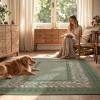 imageNICETOWN 8x10 UltraThin Brown Oriental Rug for Bedroom Tumble Washable Area Rugs 8x10 Boho NonSlip Vintage Living Room Rugs Oriental Carpet Entrance for Kitchen Laundry Bathroom BedroomGreen