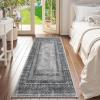 imageNICETOWN 8x10 UltraThin Brown Oriental Rug for Bedroom Tumble Washable Area Rugs 8x10 Boho NonSlip Vintage Living Room Rugs Oriental Carpet Entrance for Kitchen Laundry Bathroom BedroomGrey