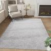 imageNICETOWN 8x10 White Washable Area Rug for Bedroom Thin Washable Rug for Living Room NonSlip Door Mat Ultra Soft for Bedroom Living Room Kitchen Home Office White and BrownGrey