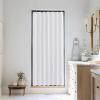 imageNICETOWN Accordion Blackout Door Curtains for Doorway Thermal Insulated Privacy Closet Curtains Room Divider Sliding Door Shade for Living RoomBathroomBedroom 1 Panel with Hooks W38 x L80 GreyPure White