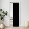 imageNICETOWN Accordion Blackout Door Curtains for Doorway Thermal Insulated Privacy Closet Curtains Room Divider Sliding Door Shade for Living RoomBathroomBedroom 1 Panel with Hooks W38 x L80 GreyBlack