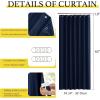 imageNICETOWN Accordion Blackout Door Curtains for Doorway Thermal Insulated Privacy Closet Curtains Room Divider Sliding Door Shade for Living RoomBathroomBedroom 1 Panel with Hooks W38 x L80 GreyNavy