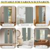 imageNICETOWN Accordion Blackout Door Curtains for Doorway Thermal Insulated Privacy Closet Curtains Room Divider Sliding Door Shade for Living RoomBathroomBedroom 1 Panel with Hooks W38 x L80 GreySage Green