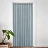 imageNICETOWN Accordion Blackout Door Curtains for Doorway Thermal Insulated Privacy Closet Curtains Room Divider Sliding Door Shade for Living RoomBathroomBedroom 1 Panel with Hooks W38 x L80 GreyStone Blue