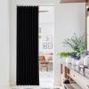 imageNICETOWN Accordion Blackout Door Curtains for Doorway Thermal Insulated Privacy Closet Curtains Room Divider Sliding Door Shade for Living RoomBathroomBedroom 1 Panel with Hooks W38 x L80 GreyBlack
