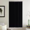 imageNICETOWN Accordion Blackout Door Curtains for Doorway Thermal Insulated Privacy Closet Curtains Room Divider Sliding Door Shade for Living RoomBathroomBedroom 1 Panel with Hooks W38 x L80 GreyBlack
