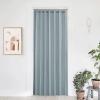 imageNICETOWN Accordion Blackout Door Curtains for Doorway Thermal Insulated Privacy Closet Curtains Room Divider Sliding Door Shade for Living RoomBathroomBedroom 1 Panel with Hooks W38 x L80 GreyStone Blue