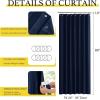 imageNICETOWN Accordion Blackout Door Curtains for Doorway Thermal Insulated Privacy Closet Curtains Room Divider Sliding Door Shade for Living RoomBathroomBedroom 1 Panel with Hooks W38 x L80 GreyNavy