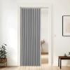 imageNICETOWN Accordion Blackout Door Curtains for Doorway Thermal Insulated Privacy Closet Curtains Room Divider Sliding Door Shade for Living RoomBathroomBedroom 1 Panel with Hooks W38 x L80 GreySilver Grey
