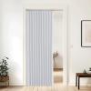 imageNICETOWN Accordion Blackout Door Curtains for Doorway Thermal Insulated Privacy Closet Curtains Room Divider Sliding Door Shade for Living RoomBathroomBedroom 1 Panel with Hooks W38 x L80 GreyGreyish White