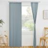 imageNICETOWN Accordion Blackout Door Curtains for Doorway Thermal Insulated Privacy Closet Curtains Room Divider Sliding Door Shade for Living RoomBathroomBedroom 1 Panel with Hooks W38 x L80 GreyStone Blue