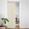 imageNICETOWN Accordion Blackout Door Curtains for Doorway Thermal Insulated Privacy Closet Curtains Room Divider Sliding Door Shade for Living RoomBathroomBedroom 1 Panel with Hooks W38 x L80 GreyGreyish White