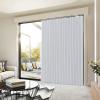 imageNICETOWN Accordion Blackout Door Curtains for Doorway Thermal Insulated Privacy Closet Curtains Room Divider Sliding Door Shade for Living RoomBathroomBedroom 1 Panel with Hooks W38 x L80 GreyGreyish White