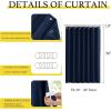 imageNICETOWN Accordion Blackout Door Curtains for Doorway Thermal Insulated Privacy Closet Curtains Room Divider Sliding Door Shade for Living RoomBathroomBedroom 1 Panel with Hooks W38 x L80 GreyNavy