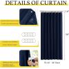 imageNICETOWN Accordion Blackout Door Curtains for Doorway Thermal Insulated Privacy Closet Curtains Room Divider Sliding Door Shade for Living RoomBathroomBedroom 1 Panel with Hooks W38 x L80 GreyNavy