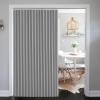 imageNICETOWN Accordion Blackout Door Curtains for Doorway Thermal Insulated Privacy Closet Curtains Room Divider Sliding Door Shade for Living RoomBathroomBedroom 1 Panel with Hooks W38 x L80 GreySilver Grey