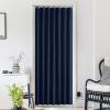 imageNICETOWN Accordion Blackout Door Curtains for Doorway Thermal Insulated Privacy Closet Curtains Room Divider Sliding Door Shade for Living RoomBathroomBedroom 1 Panel with Hooks W38 x L80 GreyNavy