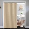 imageNICETOWN Accordion Blackout Door Curtains for Doorway Thermal Insulated Privacy Closet Curtains Room Divider Sliding Door Shade for Living RoomBathroomBedroom 1 Panel with Hooks W38 x L80 GreyBiscotti Beige