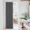 imageNICETOWN Accordion Blackout Door Curtains for Doorway Thermal Insulated Privacy Closet Curtains Room Divider Sliding Door Shade for Living RoomBathroomBedroom 1 Panel with Hooks W38 x L80 GreyGrey