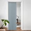 imageNICETOWN Accordion Blackout Door Curtains for Doorway Thermal Insulated Privacy Closet Curtains Room Divider Sliding Door Shade for Living RoomBathroomBedroom 1 Panel with Hooks W38 x L80 GreyStone Blue