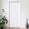 imageNICETOWN Accordion Blackout Door Curtains for Doorway Thermal Insulated Privacy Closet Curtains Room Divider Sliding Door Shade for Living RoomBathroomBedroom 1 Panel with Hooks W38 x L80 GreyPure White