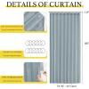 imageNICETOWN Accordion Blackout Door Curtains for Doorway Thermal Insulated Privacy Closet Curtains Room Divider Sliding Door Shade for Living RoomBathroomBedroom 1 Panel with Hooks W38 x L80 GreyStone Blue