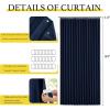 imageNICETOWN Accordion Blackout Door Curtains for Doorway Thermal Insulated Privacy Closet Curtains Room Divider Sliding Door Shade for Living RoomBathroomBedroom 1 Panel with Hooks W38 x L80 GreyNavy