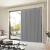 imageNICETOWN Accordion Blackout Door Curtains for Doorway Thermal Insulated Privacy Closet Curtains Room Divider Sliding Door Shade for Living RoomBathroomBedroom 1 Panel with Hooks W38 x L80 GreySilver Grey