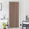 imageNICETOWN Accordion Blackout Door Curtains for Doorway Thermal Insulated Privacy Closet Curtains Room Divider Sliding Door Shade for Living RoomBathroomBedroom 1 Panel with Hooks W38 x L80 GreyCappuccino