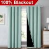 imageNICETOWN Aqua Blue 100 Blackout Curtain Set Thermal Insulated ampamp Energy Efficiency Window Draperies for Guest Room Full Shading Panels for Shift Worker and Light Sleepers 52W x 84L 2 PCs