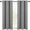 imageNICETOWN Bedroom Curtains Blackout Drapery Panels Three Pass Microfiber Thermal Insulated Solid Ring Top Blackout Window Curtains  Drapes for Small Window 2 Panels W42quot X L54quot Silver Grey