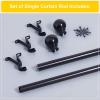 imageNICETOWN Black Curtain Rods for Window 48 to 86 inch 1 18 Diameter with Ball Finials for Window Treatment Adjustable Length from 48 to 86Inch Matte BlackBlack