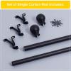 imageNICETOWN Black Curtain Rods for Window 48 to 86 inch 1 18 Diameter with Ball Finials for Window Treatment Adjustable Length from 48 to 86Inch Matte BlackMatte Black