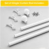 imageNICETOWN Black Curtain Rods for Window 48 to 86 inch 1 18 Diameter with Ball Finials for Window Treatment Adjustable Length from 48 to 86Inch Matte BlackMatte White