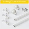 imageNICETOWN Black Curtain Rods for Window 48 to 86 inch 1 18 Diameter with Ball Finials for Window Treatment Adjustable Length from 48 to 86Inch Matte BlackAntique White