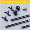 imageNICETOWN Black Curtain Rods for Window 48 to 86 inch 1 18 Diameter with Ball Finials for Window Treatment Adjustable Length from 48 to 86Inch Matte BlackBlack