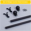 imageNICETOWN Black Curtain Rods for Window 48 to 86 inch 1 18 Diameter with Ball Finials for Window Treatment Adjustable Length from 48 to 86Inch Matte BlackMatte Black