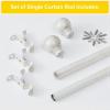 imageNICETOWN Black Curtain Rods for Window 48 to 86 inch 1 18 Diameter with Ball Finials for Window Treatment Adjustable Length from 48 to 86Inch Matte BlackAntique White