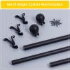 imageNICETOWN Black Curtain Rods for Window 48 to 86 inch 1 18 Diameter with Ball Finials for Window Treatment Adjustable Length from 48 to 86Inch Matte BlackMatte Black