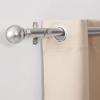 imageNICETOWN Black Curtain Rods for Window 48 to 86 inch 1 18 Diameter with Ball Finials for Window Treatment Adjustable Length from 48 to 86Inch Matte BlackSatin Nickel