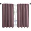 imageNICETOWN Blackout Curtains for Bedroom Home Decorations Thermal Insulated Solid Rod Pocket Blackout Drapes for Cafe Nursery Dry Rose 1 Pair 42 x 48inch