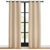 imageNICETOWN Blackout Farmhouse Curtains Biscotti Beige Set of 2 34 by 80 Inch Thermal Insulated Solid Grommet Vertical Drapes Room Darkening Window Treatments for Bedroom