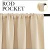 imageNICETOWN Blackout Room Darkening Curtains  Home Decoration Light ampamp Noise Reducing Thermal Insulated Window Draperies with Rod Pocket Top Biscotti Beige 2 Panels 34 inches Wide x 40 inches Long